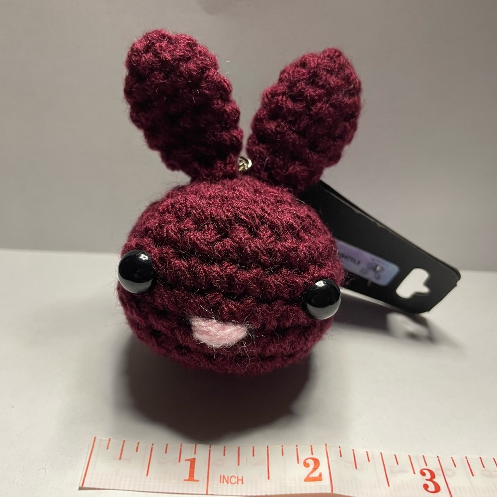 CROCHET MINI MOCHIBUN KEYCHAIN- CLARET